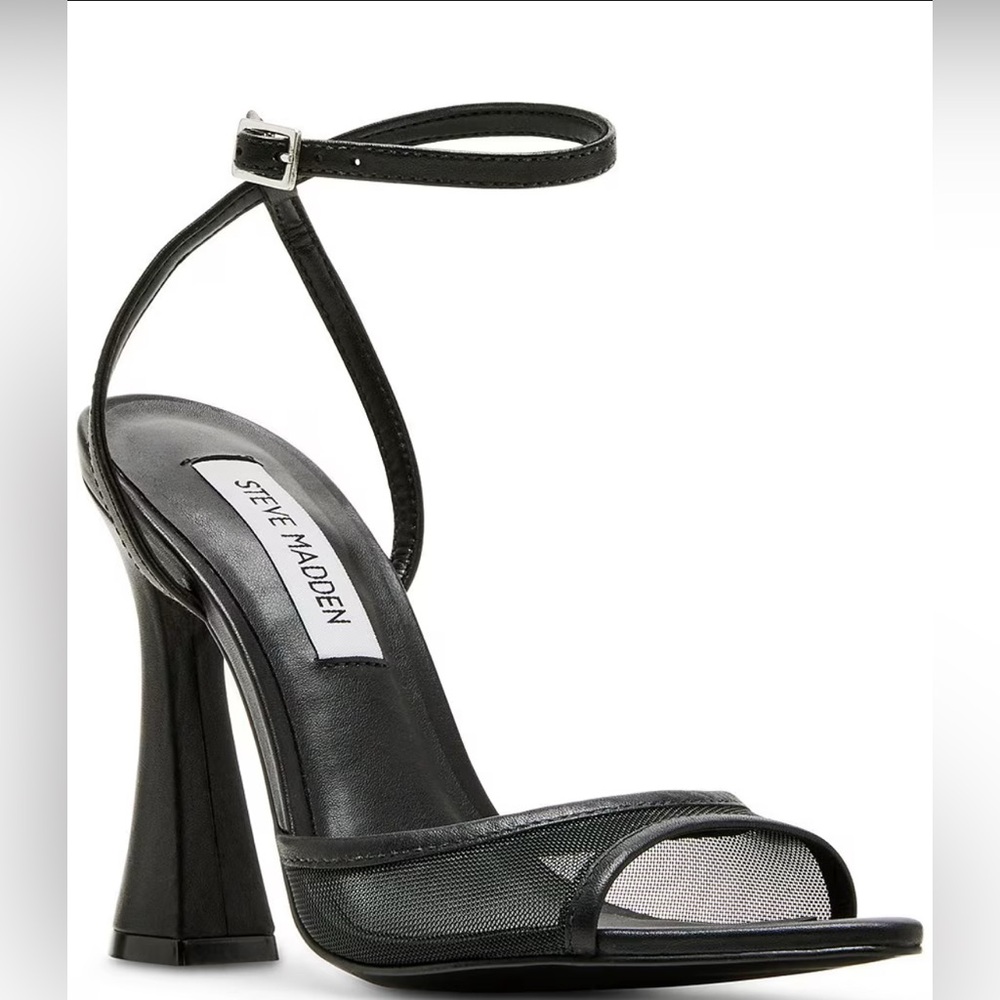 Steve Madden Black Mesh Strap Heels
